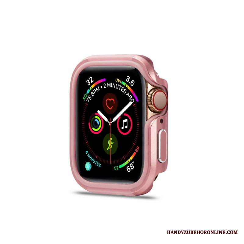 Apple Watch Series 5 Pu Kuori Trendi Murtumaton Metalli Kotelo Suojaus