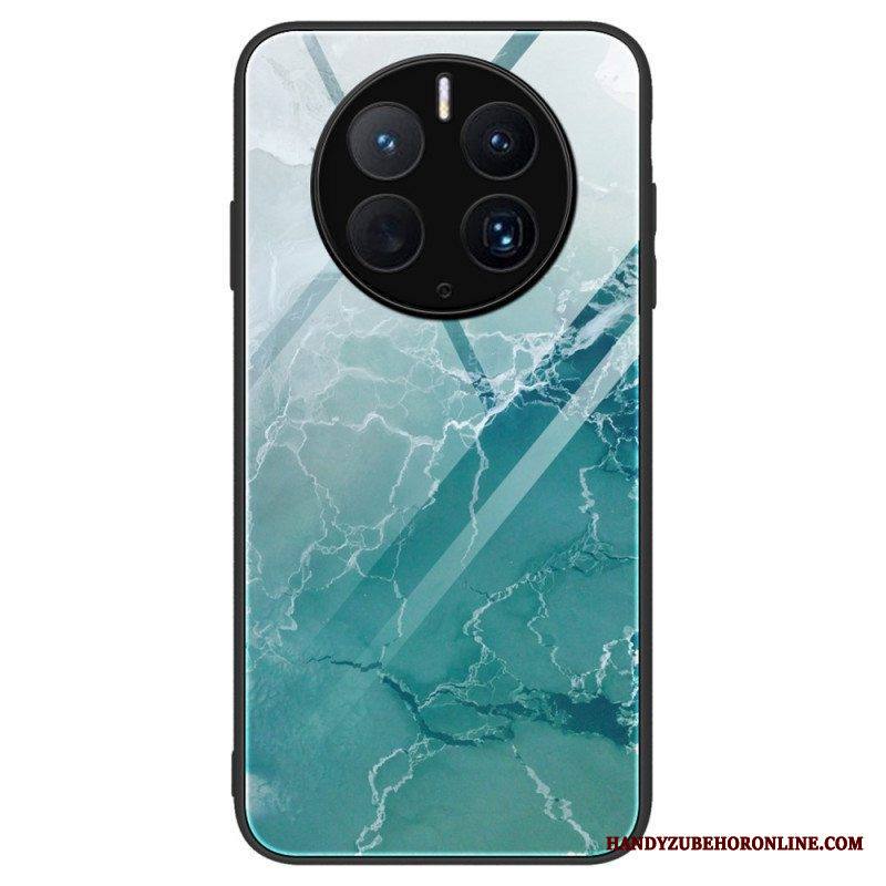 Case Huawei Mate 50 Pro Tyylikäs Marmorinen Karkaistu Lasi