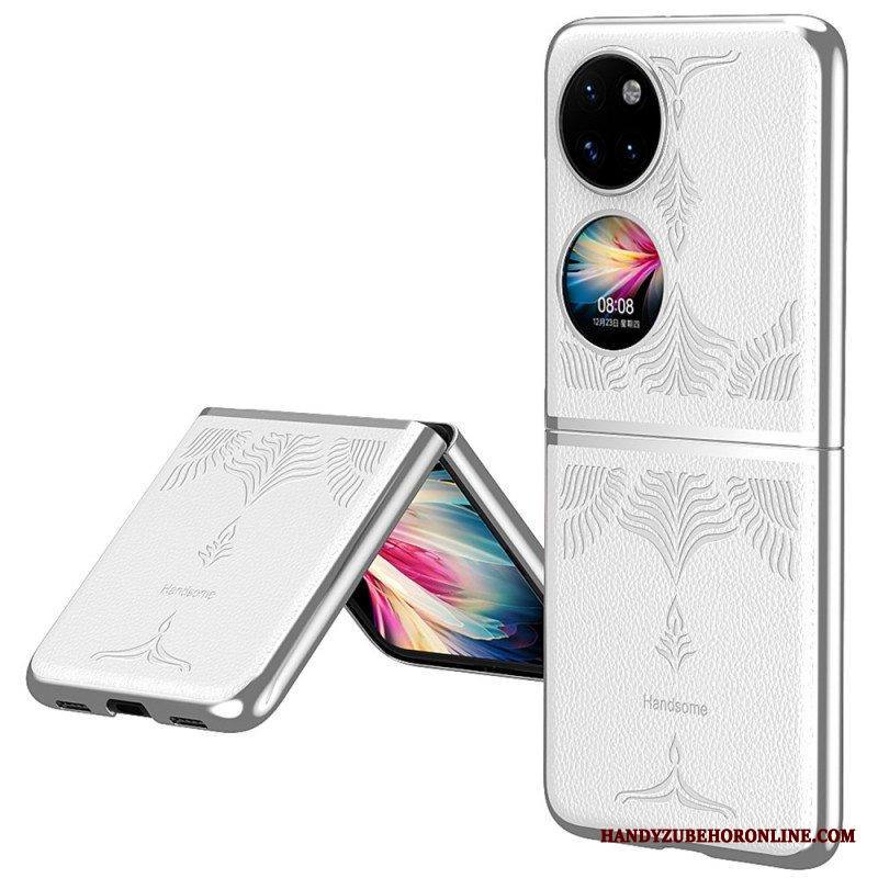 Case Huawei P50 Pocket Retro Kukkainen Keinonahka