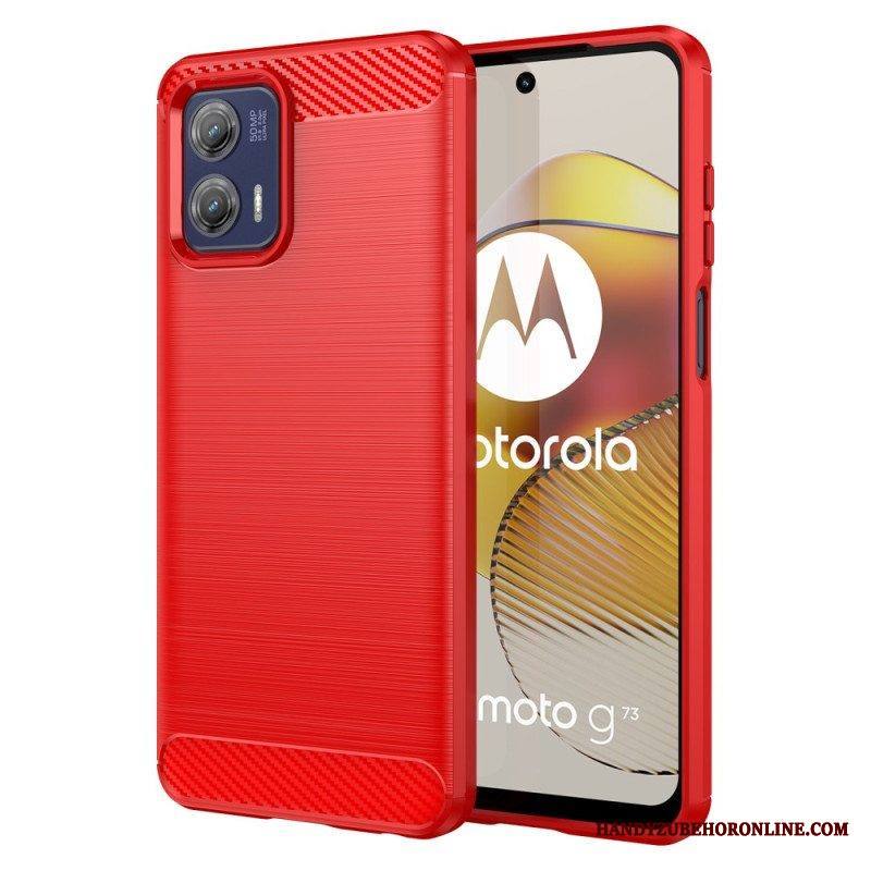 Case Moto G73 5G Harjattua Hiilikuitua