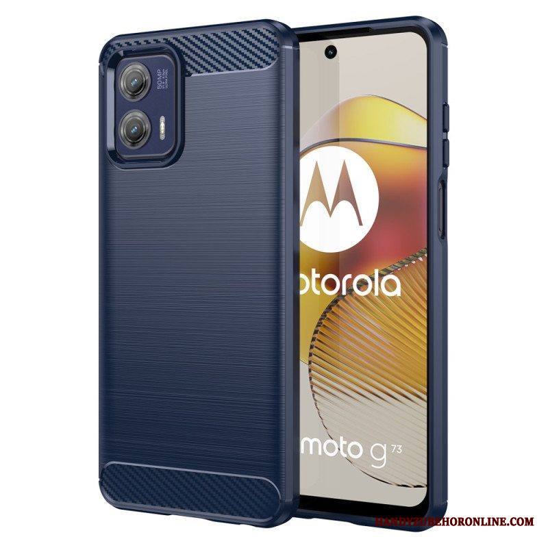 Case Moto G73 5G Harjattua Hiilikuitua