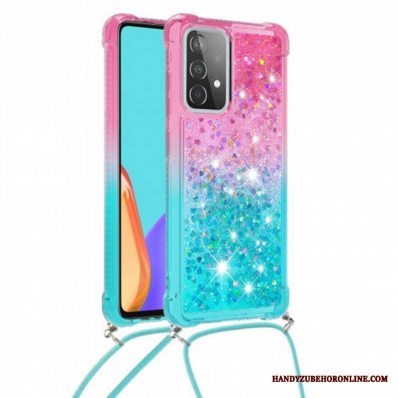 Case Samsung Galaxy A52 4G / A52 5G / A52s 5G Silikonipaljetteja Ja Johto