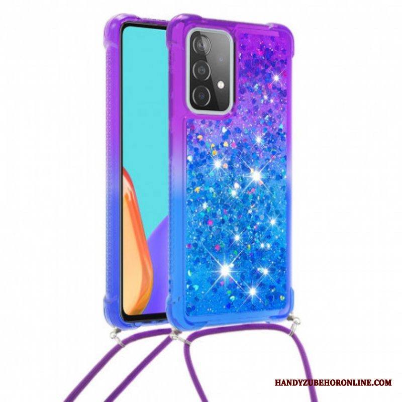 Case Samsung Galaxy A52 4G / A52 5G / A52s 5G Silikonipaljetteja Ja Johto