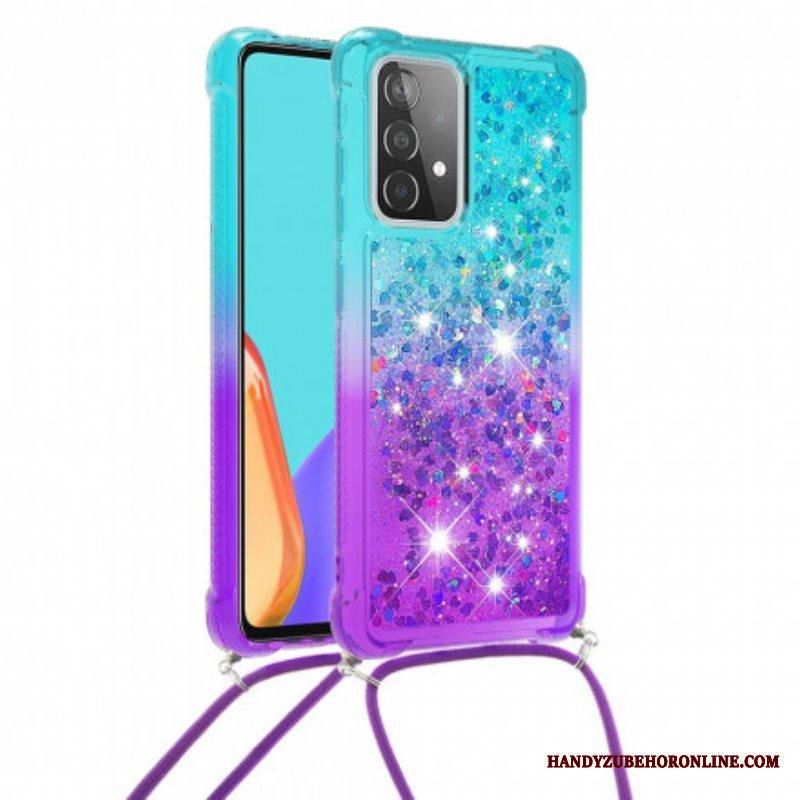 Case Samsung Galaxy A52 4G / A52 5G / A52s 5G Silikonipaljetteja Ja Johto