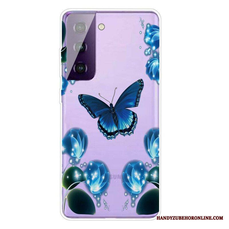 Case Samsung Galaxy S21 FE Erilaisia Perhosia