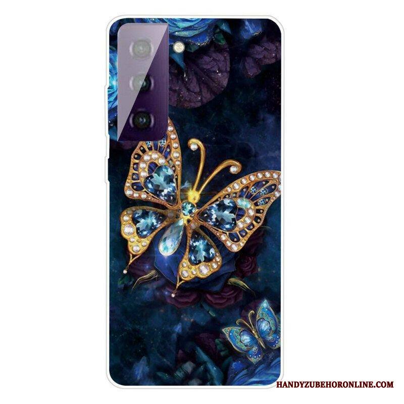 Case Samsung Galaxy S21 FE Erilaisia Perhosia