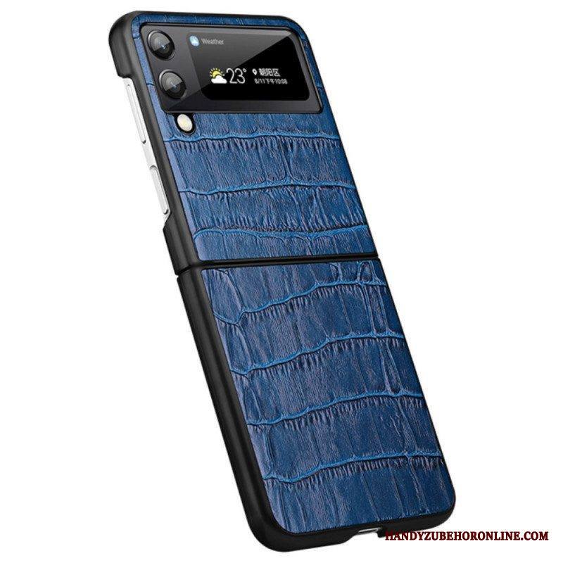 Case Samsung Galaxy Z Flip 3 5G Kotelot Flip Aito Crocodile Texture -nahka