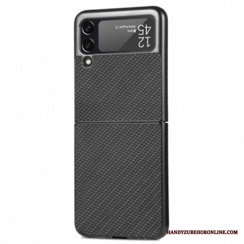 Case Samsung Galaxy Z Flip 3 5G Kotelot Flip Teksturoitu Hiilikuitu