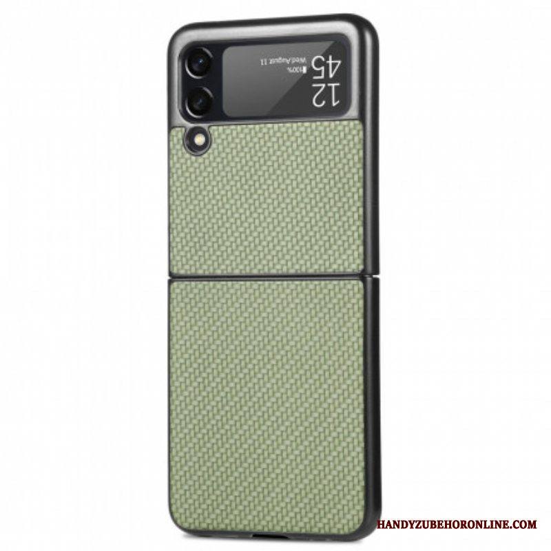 Case Samsung Galaxy Z Flip 3 5G Kotelot Flip Teksturoitu Hiilikuitu