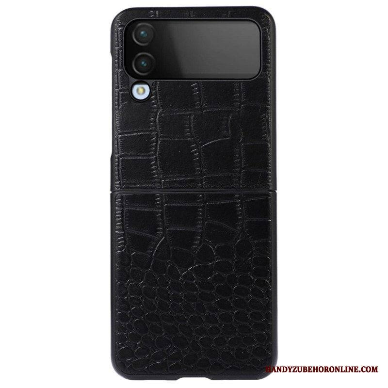 Case Samsung Galaxy Z Flip 4 Kotelot Flip Aito Crocodile Effect -nahka