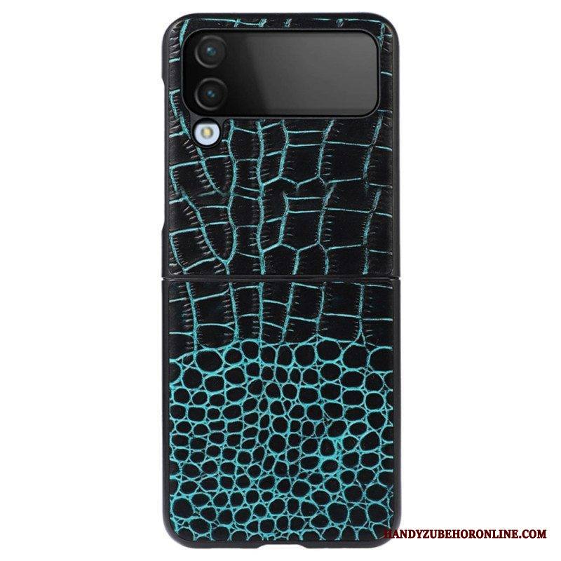 Case Samsung Galaxy Z Flip 4 Kotelot Flip Aito Crocodile Effect -nahka