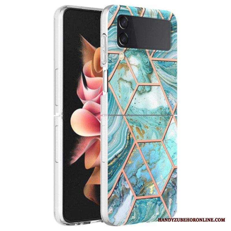 Case Samsung Galaxy Z Flip 4 Kotelot Flip Geometrinen Marmori