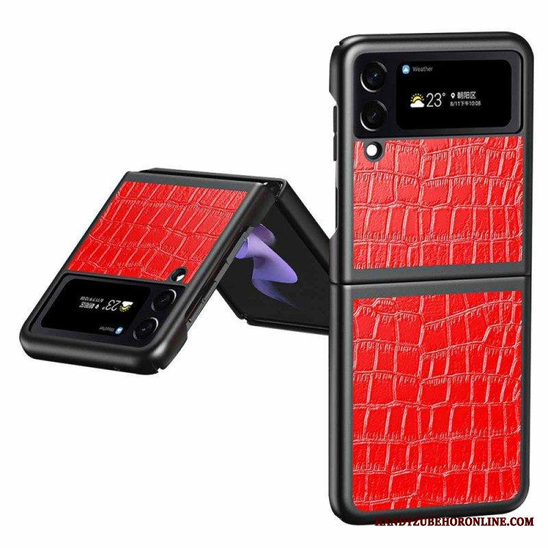 Case Samsung Galaxy Z Flip 4 Kotelot Flip Krokotiilin Ihotyyli