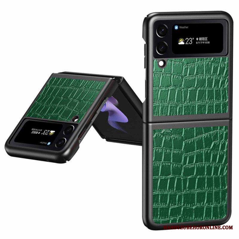 Case Samsung Galaxy Z Flip 4 Kotelot Flip Krokotiilin Ihotyyli