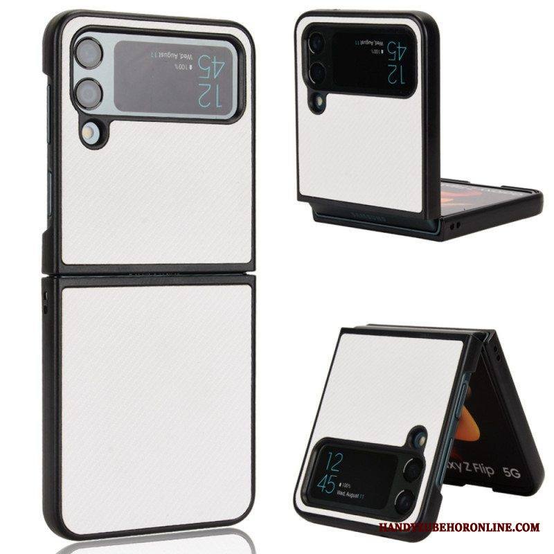 Case Samsung Galaxy Z Flip 4 Kotelot Flip Nahkavaikutteinen Hiilikuiturakenne