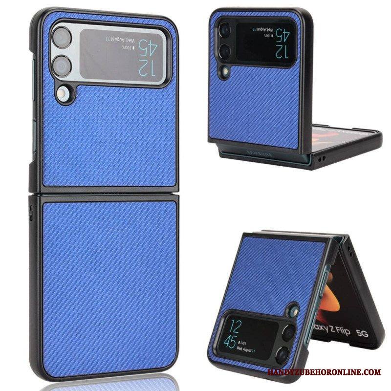 Case Samsung Galaxy Z Flip 4 Kotelot Flip Nahkavaikutteinen Hiilikuiturakenne