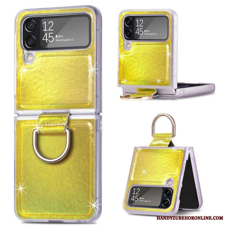 Case Samsung Galaxy Z Flip 4 Kotelot Flip Sähköiset Värit Ja Rengas