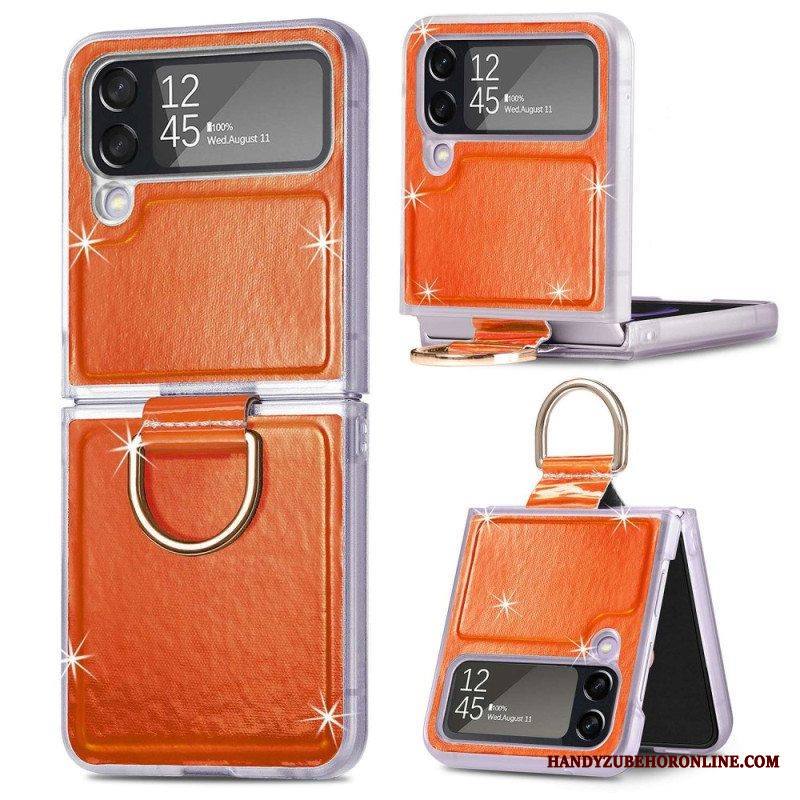 Case Samsung Galaxy Z Flip 4 Kotelot Flip Sähköiset Värit Ja Rengas