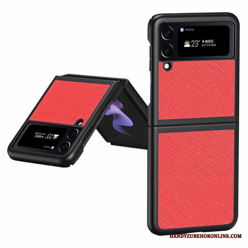 Case Samsung Galaxy Z Flip 4 Kotelot Flip Teksturoitu Nahkatyyli