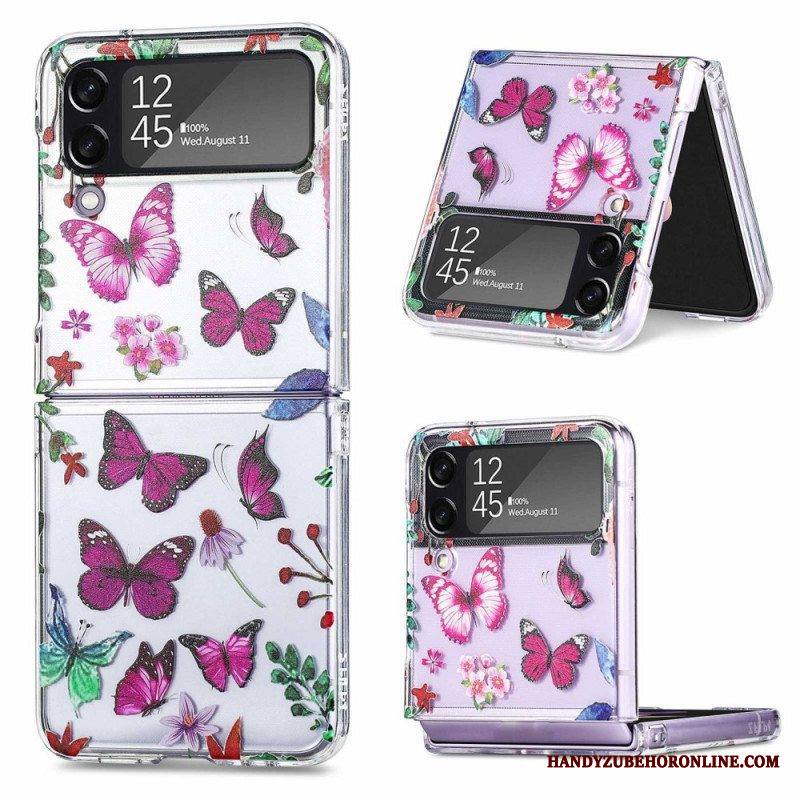 Case Samsung Galaxy Z Flip 4 Kotelot Flip Useita Perhosia