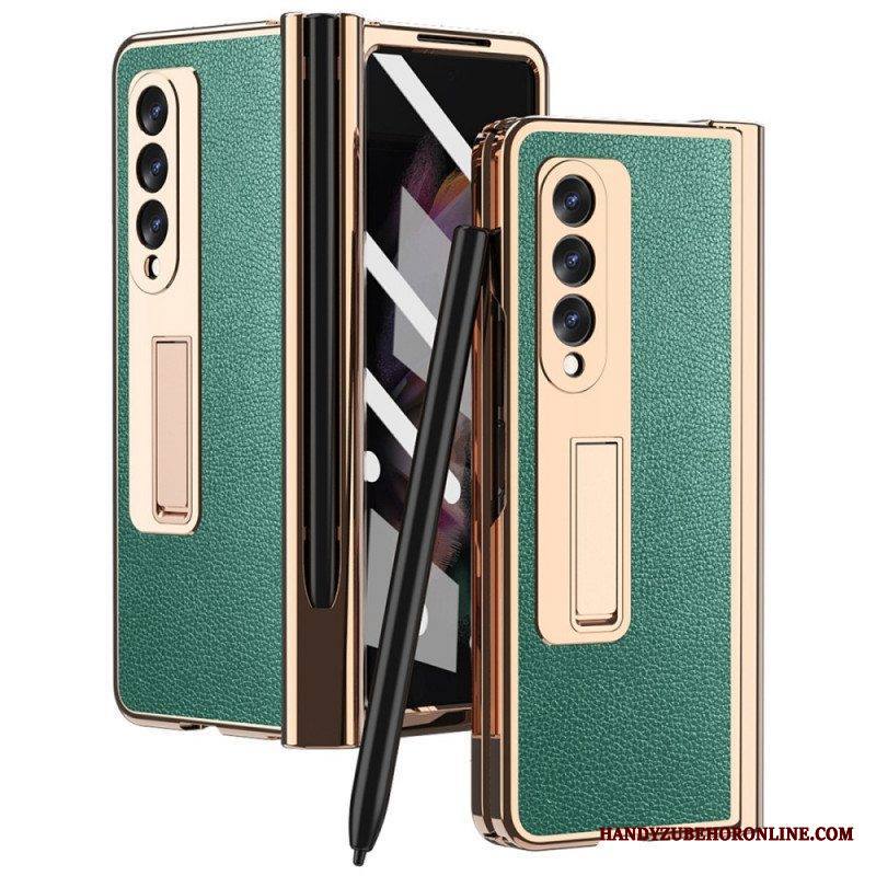 Case Samsung Galaxy Z Fold 3 5G Monitoiminen Litsi-nahka