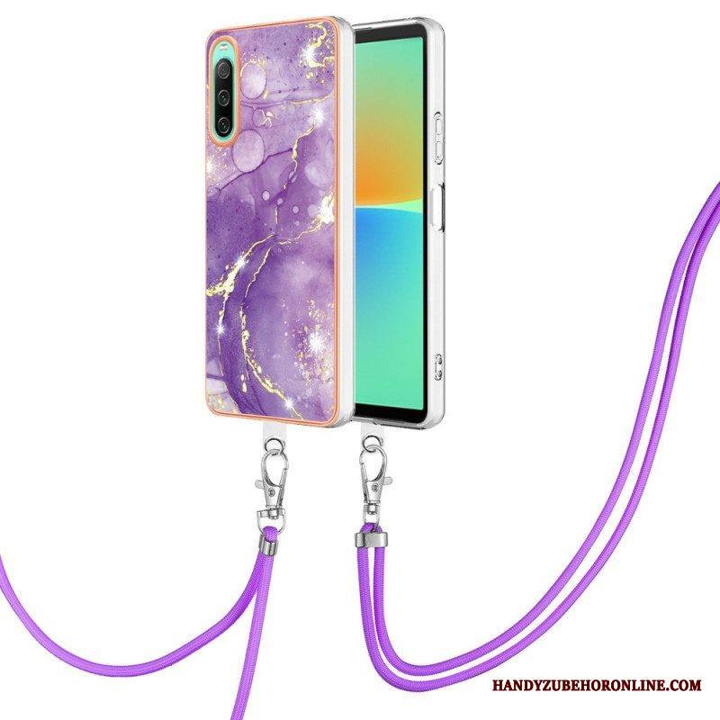 Case Sony Xperia 10 IV Kiristysnyörillä Marmorijohdolla