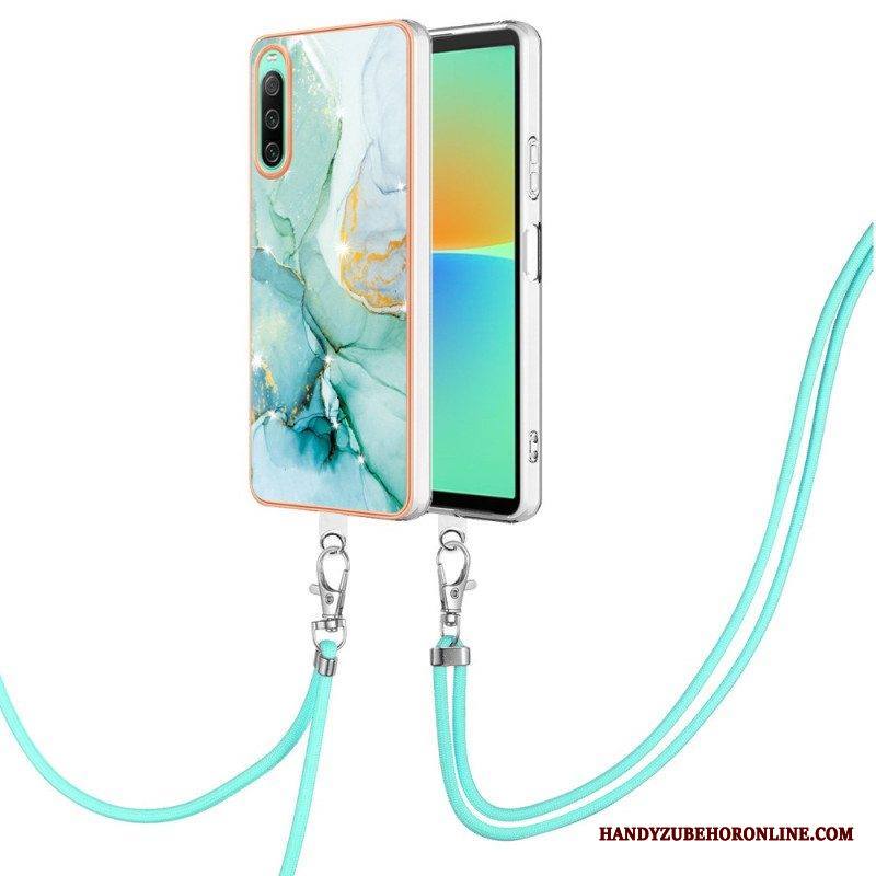 Case Sony Xperia 10 IV Kiristysnyörillä Marmorijohdolla