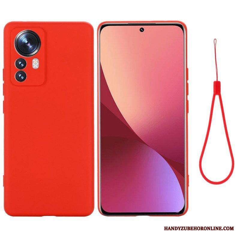 Case Xiaomi 12 Pro Nestemäinen Silikoni Kaulanauhalla