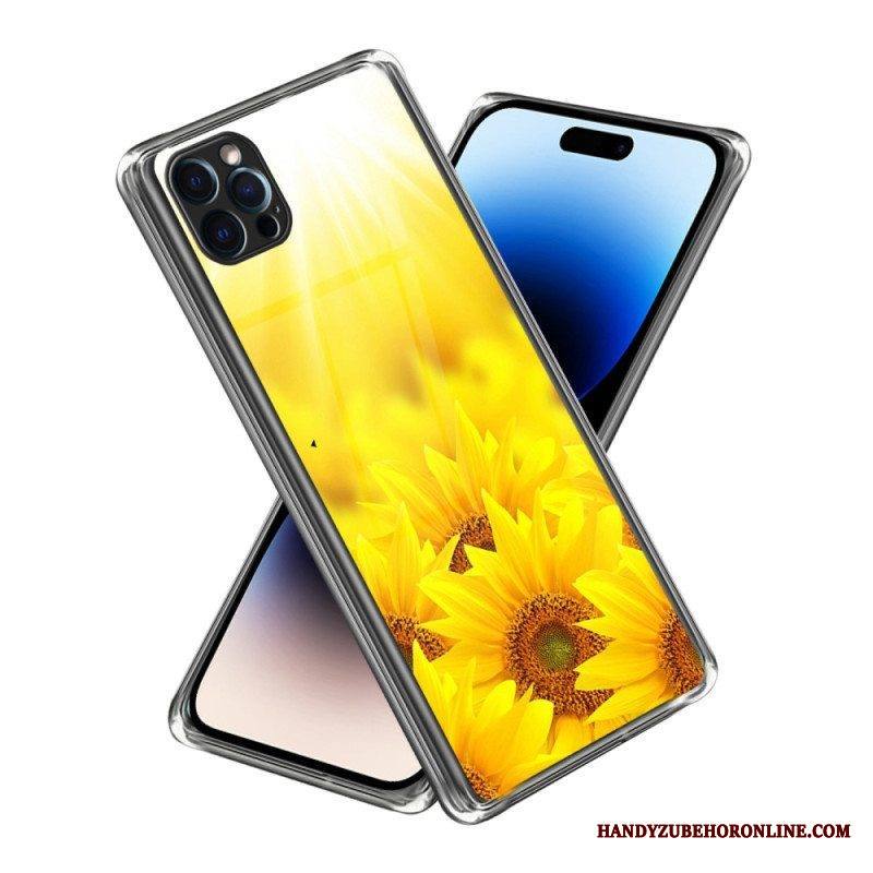 Case iPhone 14 Pro Max Voimakkaat Auringonkukat