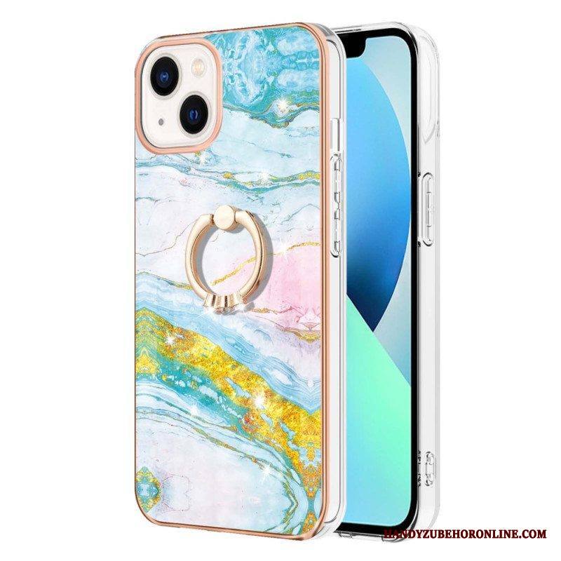 Case iPhone 15 Plus Marmori-tyyli Tukirenkaalla