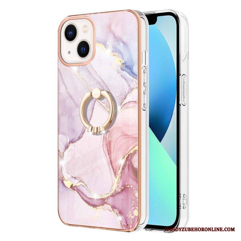 Case iPhone 15 Plus Marmori-tyyli Tukirenkaalla