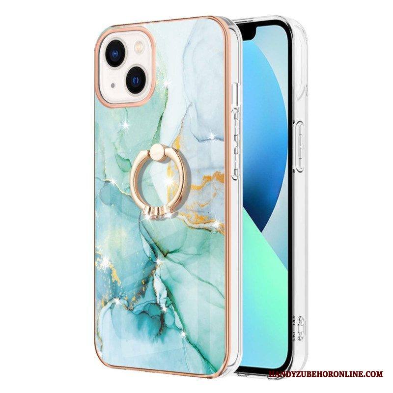 Case iPhone 15 Plus Marmori-tyyli Tukirenkaalla