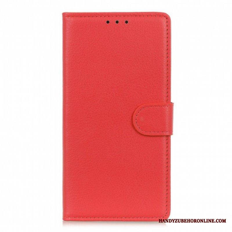 Flip Case Moto G50 Perinteinen Litchi Faux Leather