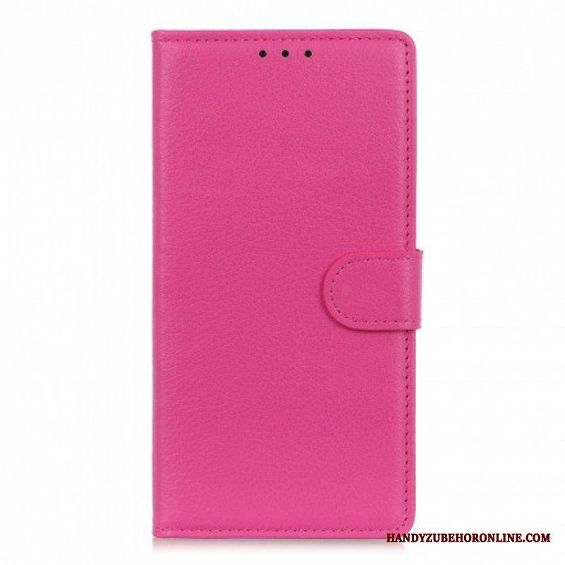 Flip Case Moto G50 Perinteinen Litchi Faux Leather