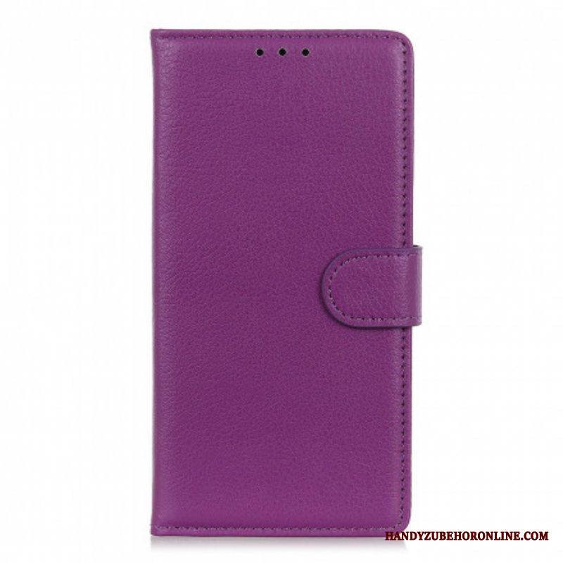 Flip Case Moto G50 Perinteinen Litchi Faux Leather