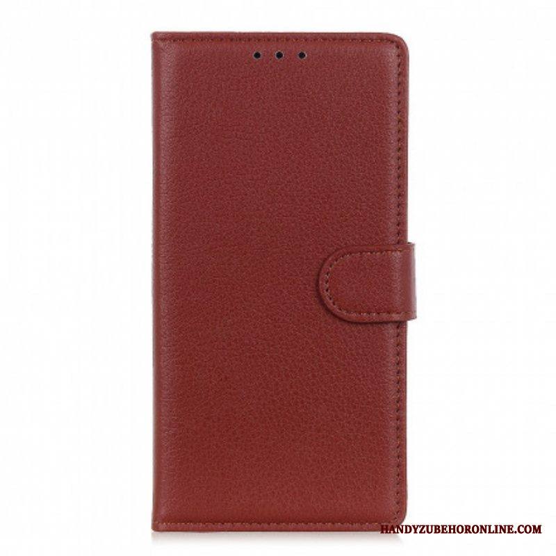 Flip Case Moto G50 Perinteinen Litchi Faux Leather