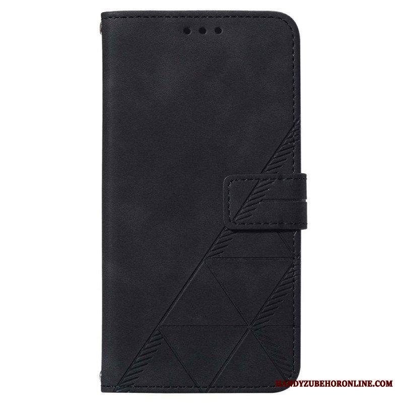 Flip Case Samsung Galaxy A14 / A14 5G Kolmiot Kaulanauhalla