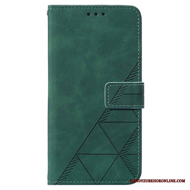 Flip Case Samsung Galaxy A14 / A14 5G Kolmiot Kaulanauhalla