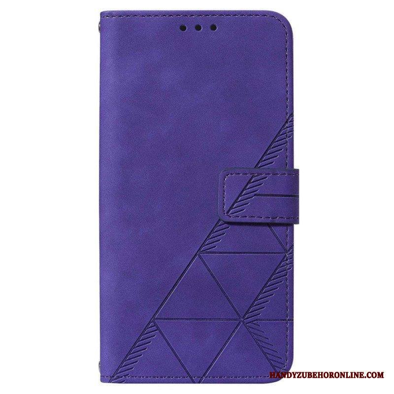 Flip Case Samsung Galaxy A14 / A14 5G Kolmiot Kaulanauhalla