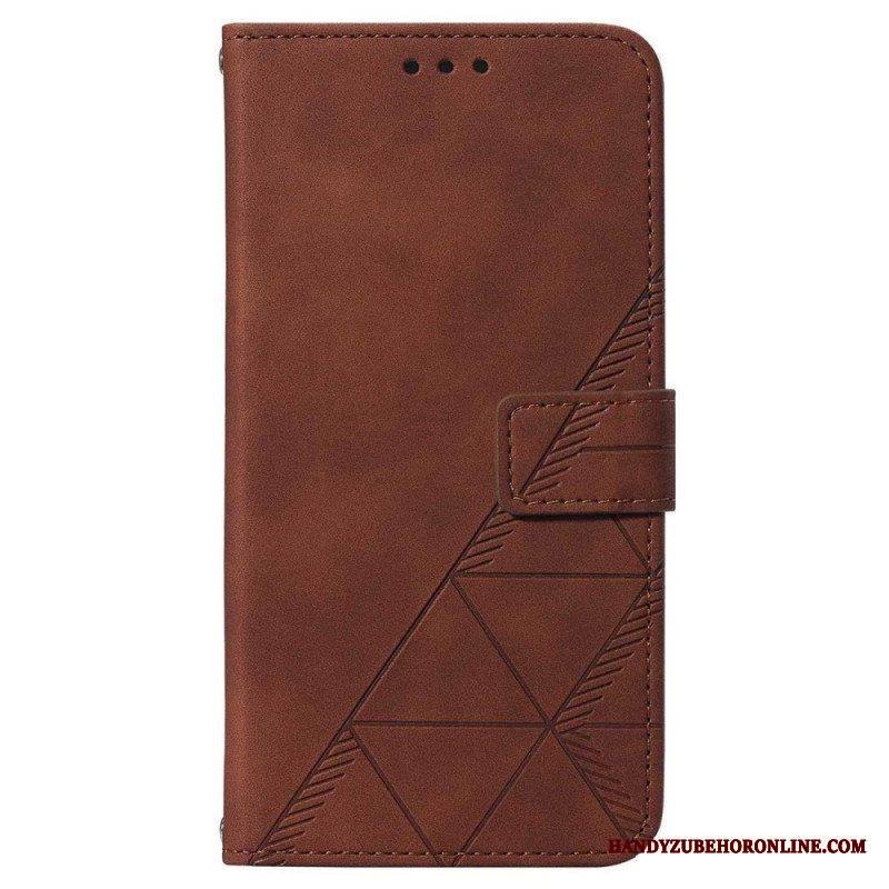 Flip Case Samsung Galaxy A14 / A14 5G Kolmiot Kaulanauhalla