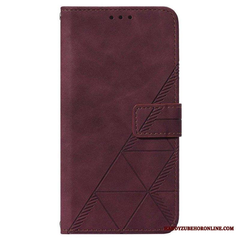 Flip Case Samsung Galaxy A14 / A14 5G Kolmiot Kaulanauhalla