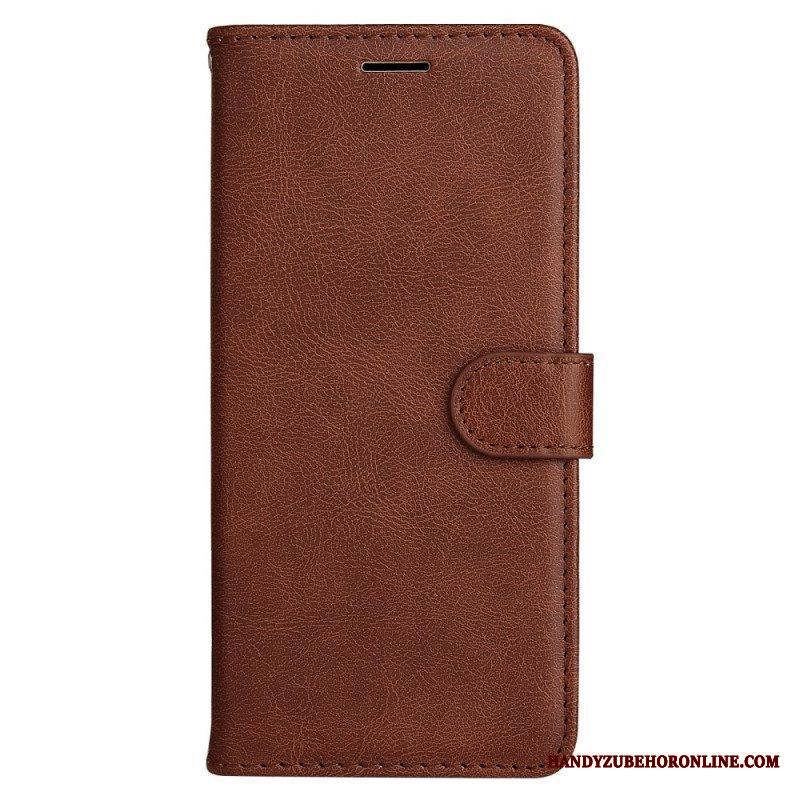 Flip Case Samsung Galaxy A53 5G Suojaketju Kuori Strappy Plain Leather Style