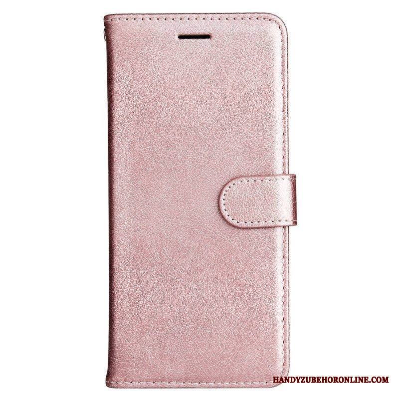 Flip Case Samsung Galaxy A53 5G Suojaketju Kuori Strappy Plain Leather Style