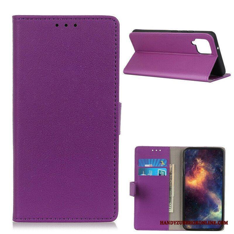 Flip Case Samsung Galaxy M12 / A12 Klassinen Nahkaefekti