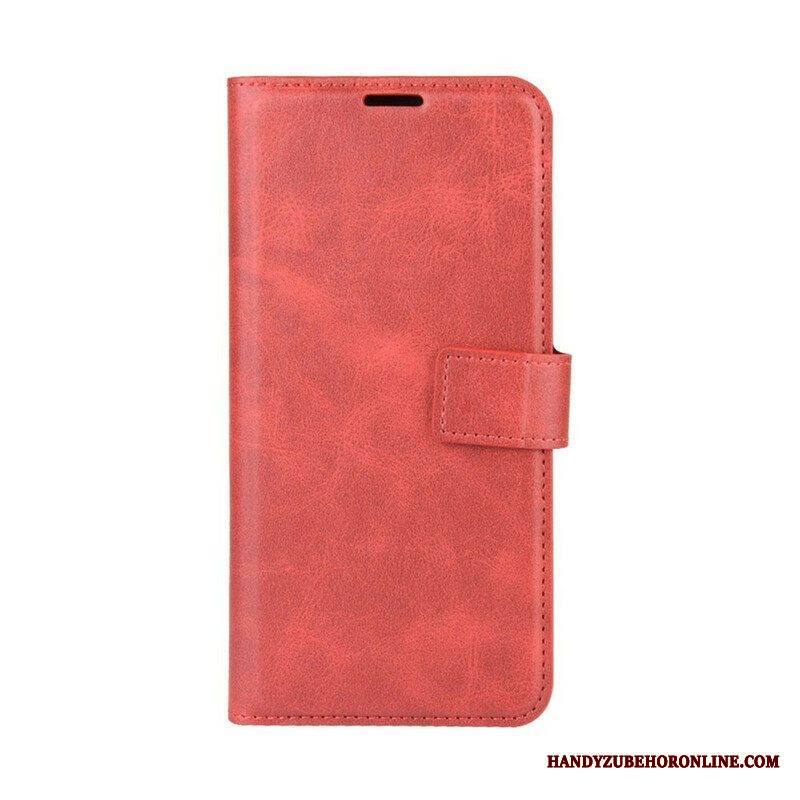 Flip Case Samsung Galaxy M12 / A12 Lasitettu Nahkaefekti