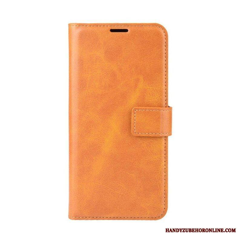 Flip Case Samsung Galaxy M12 / A12 Lasitettu Nahkaefekti