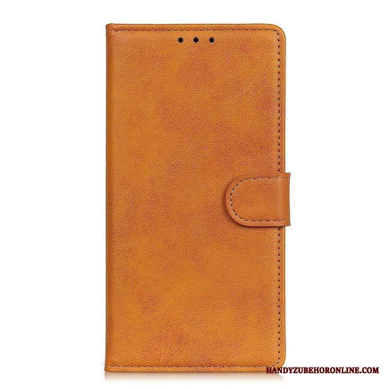 Flip Case Samsung Galaxy M12 / A12 Retro Mattanahkaefekti