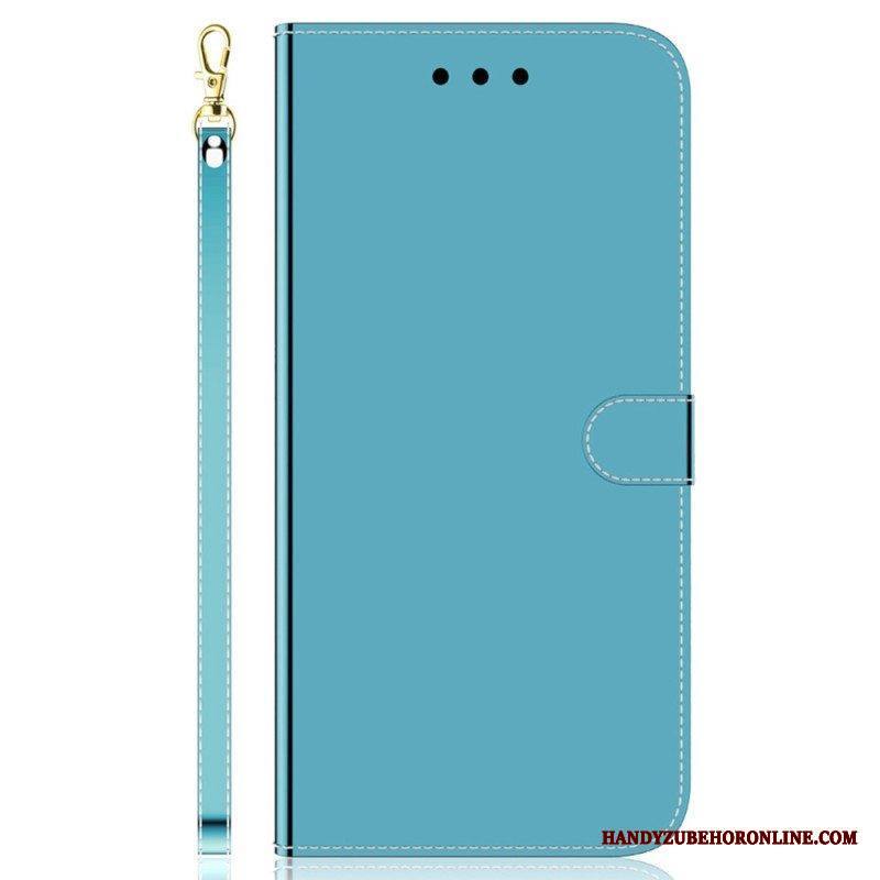 Flip Case Samsung Galaxy M13 Peili Ja Kaulanauha