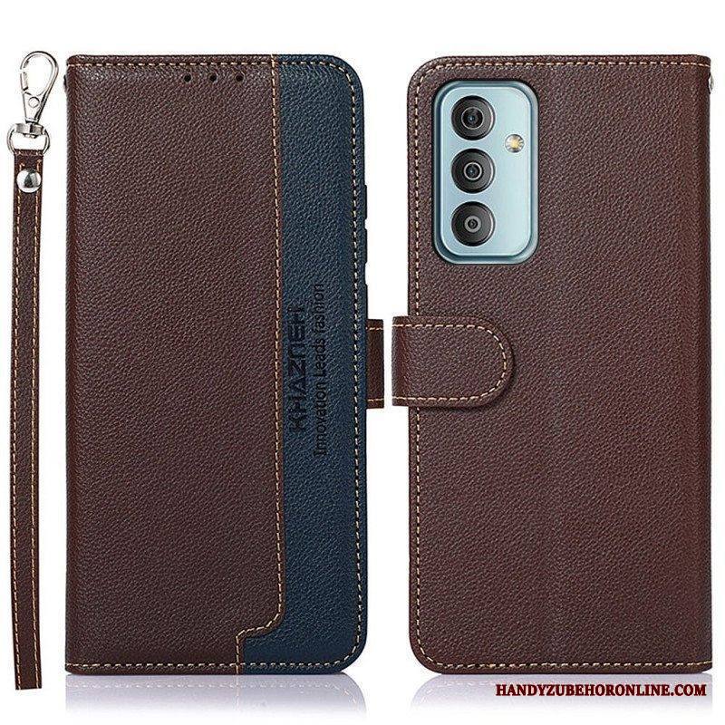 Flip Case Samsung Galaxy M23 5G Litsi Style Rfid Khazneh