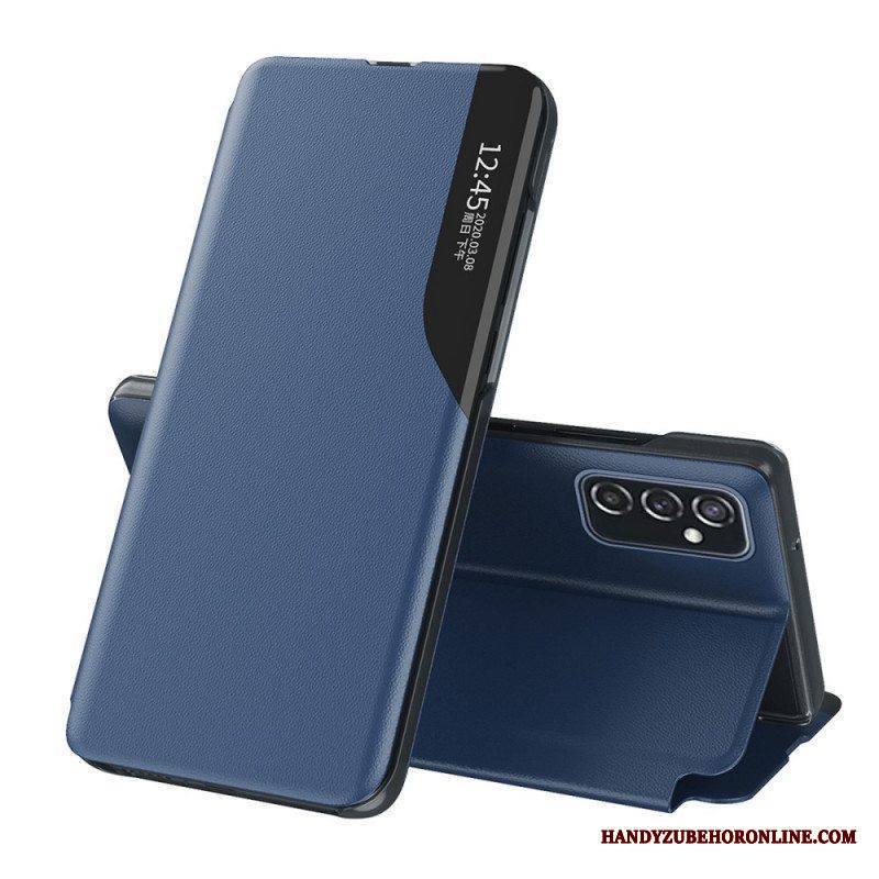 Flip Case Samsung Galaxy M52 5G Keinonahkaa Integroidulla Näytöllä